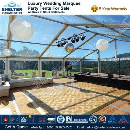 15m Span Clear Roofed Party Marquee