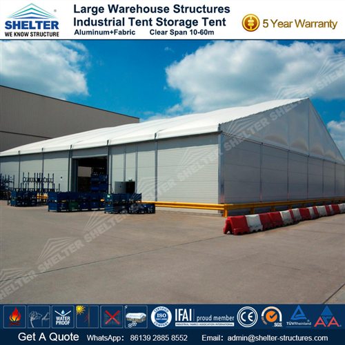 Storage Tent with Rolling Shuttler Door