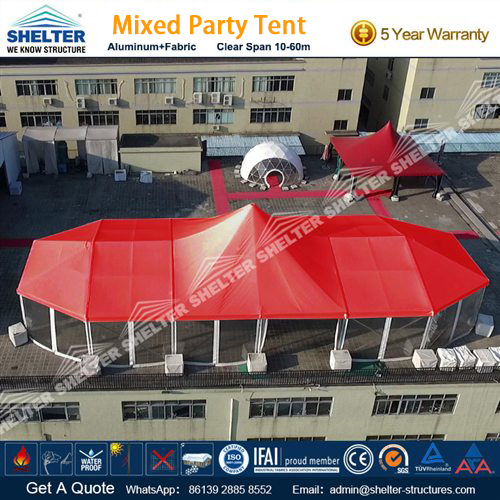 Outdoor Party Tent With Red Top – High Peak Tents