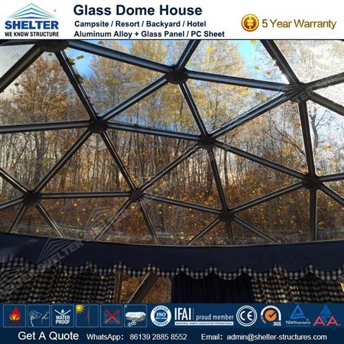 Geodesic Greenhouse with Transparent Skylight