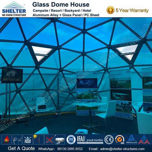Dia. 8m PC Event Dome Used as Exhibition Booth